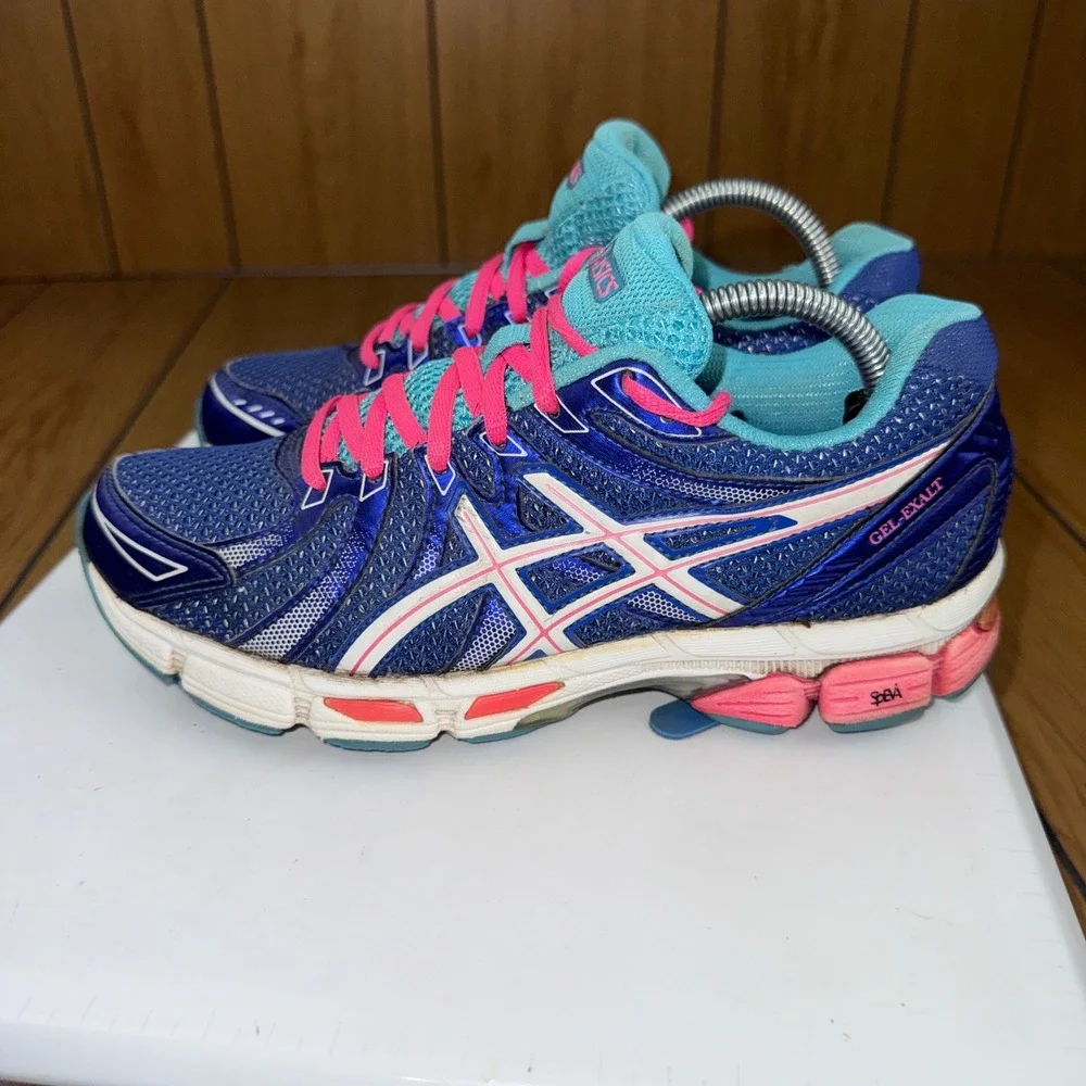 Asics Gel-Exalt Womens Running Shoes Blue Pink Turquoise T379N DuoMax 6.5